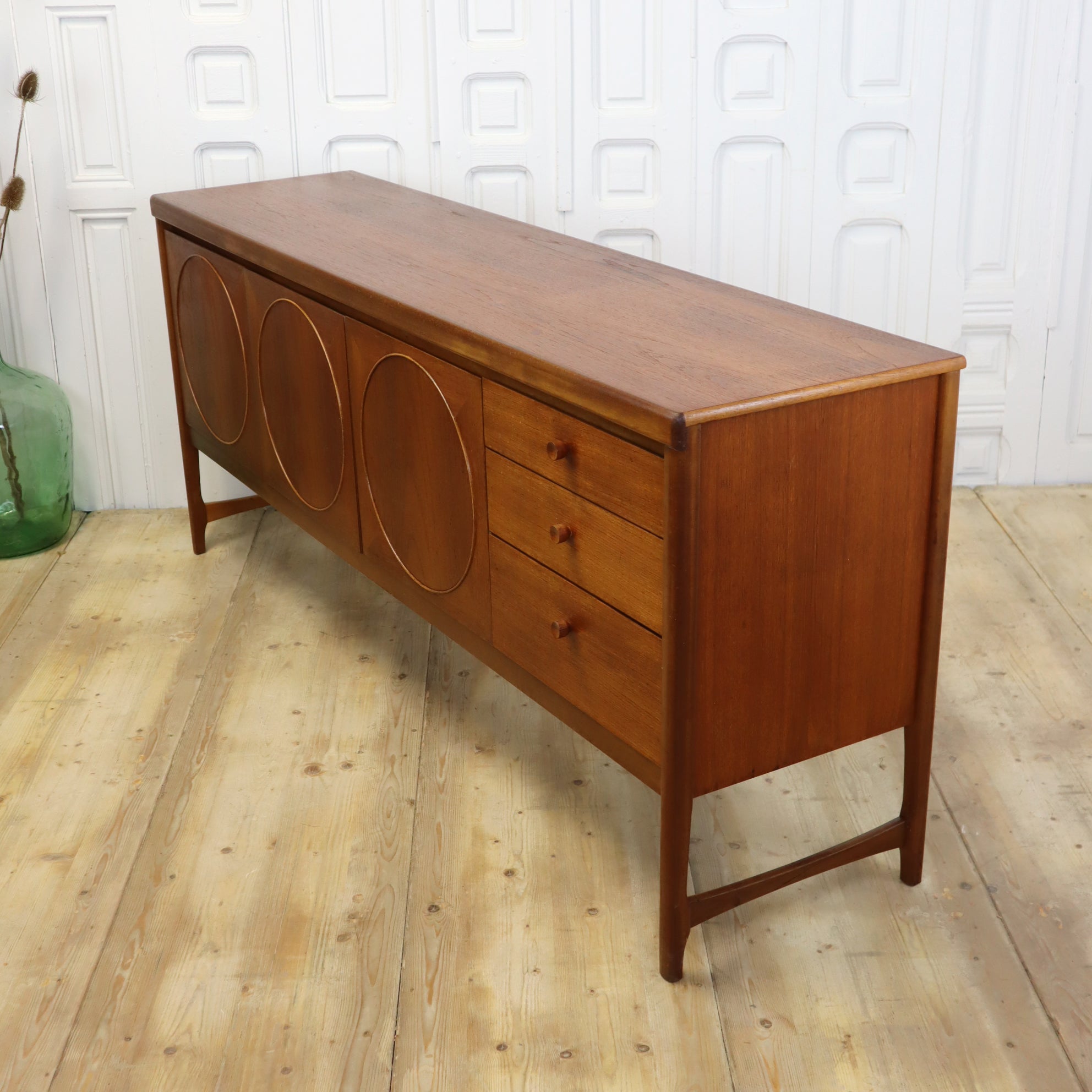 Rare Vintage Teak Nathan 'Circles' Sideboard 1801m – Mustard Vintage