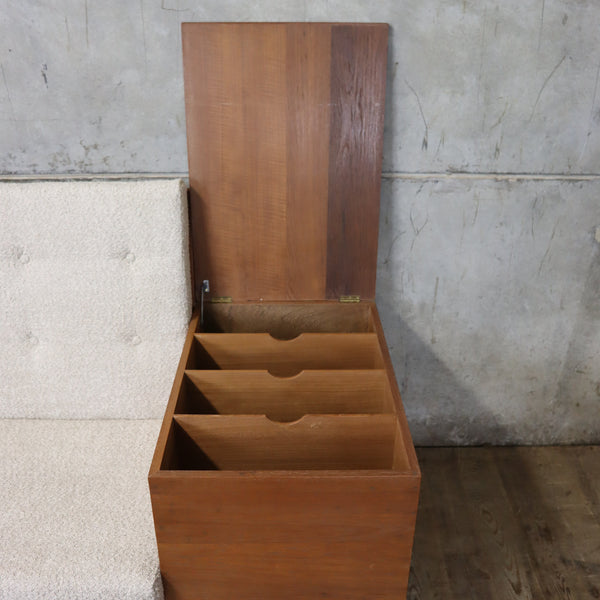 Mid Century Teak Danish Two Seater Boucle Sofa - 0110h