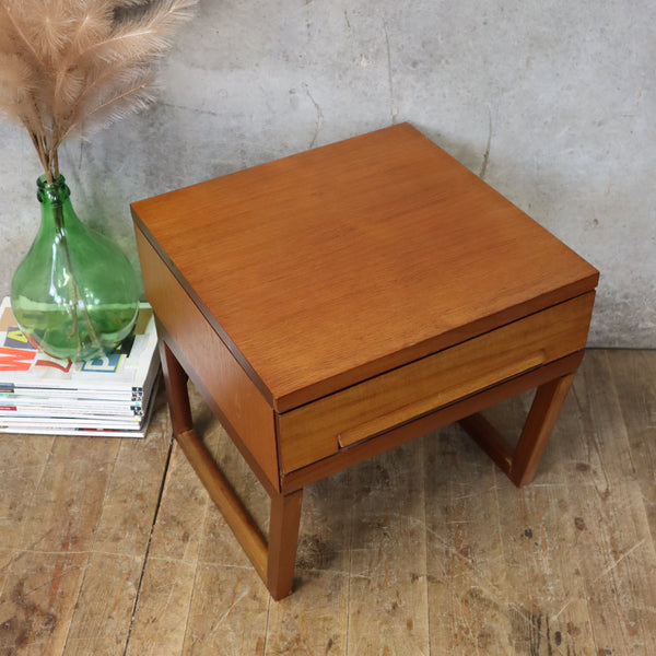 Mid Century Teak White & Newton Bedside Table - 170823