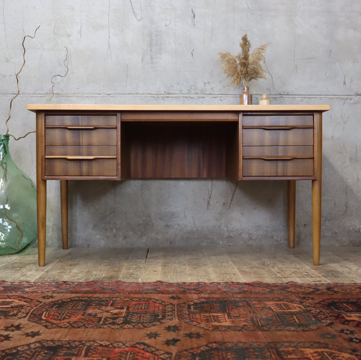 Mid Century Walnut Morris of Glasgow Desk - 2207b – Mustard Vintage