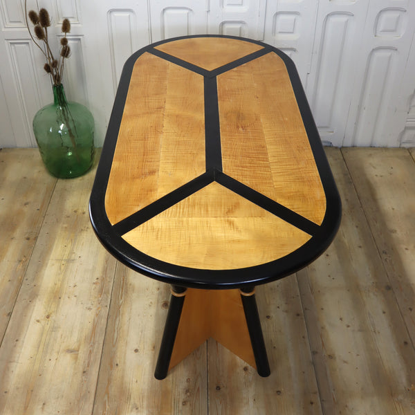 vintage_art_deco_maple_ebony_oval_dining_table