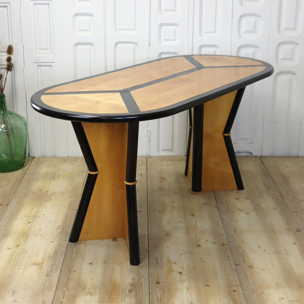 vintage_art_deco_maple_ebony_oval_dining_table