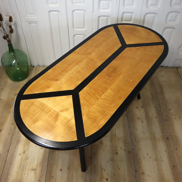 vintage_art_deco_maple_ebony_oval_dining_table