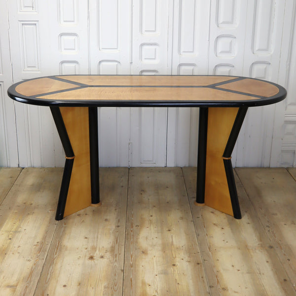 vintage_art_deco_maple_ebony_oval_dining_table