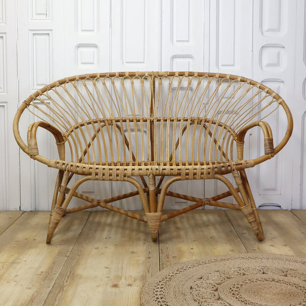 Vintage Bohemian Bamboo Cane Sofa 1005f