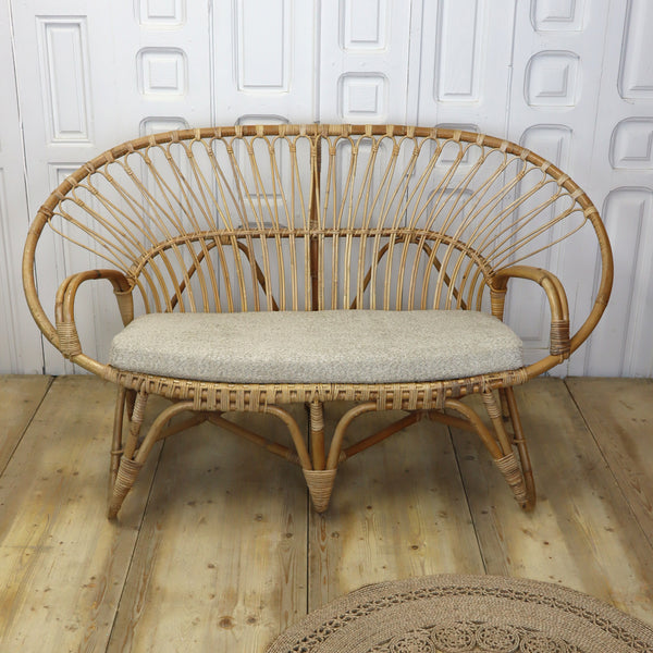 Vintage Bohemian Bamboo Cane Sofa 1005f
