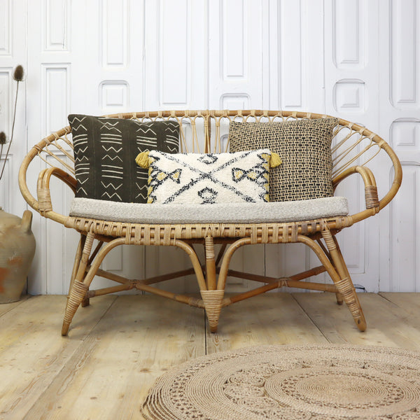 Vintage Bohemian Bamboo Cane Sofa 1005f