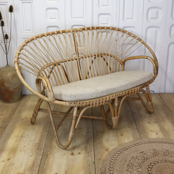Vintage Bohemian Bamboo Cane Sofa 1005f