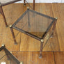 Vintage Glazed Brass Nesting Tables 1810f