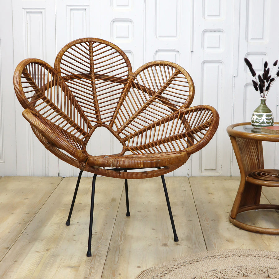 vintage_cane_french_flower_petal_chair