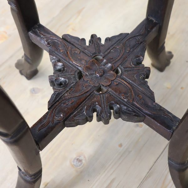 vintage_chinese_carved_marble_hardwood_plant_stand_jardiniere_antique_table