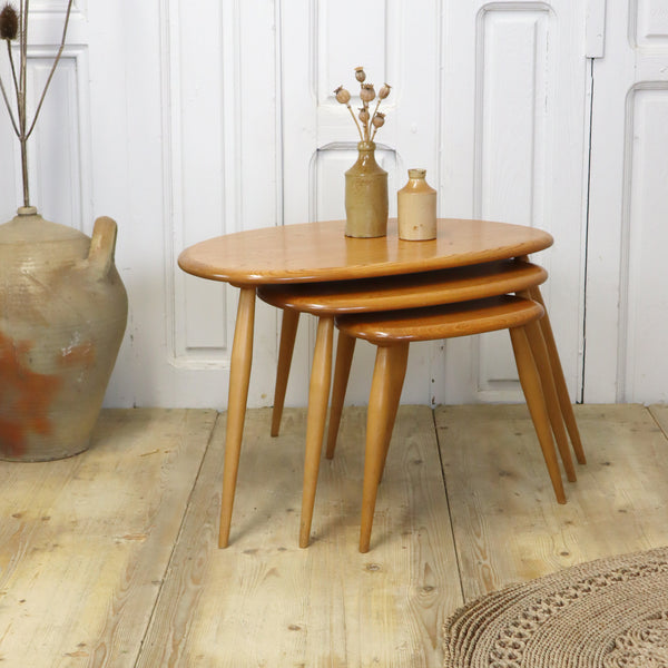 vintage_ercol_blonde_pebble_nest_of_tables