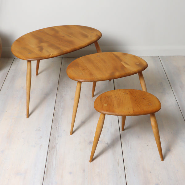 Ercol Blonde Pebble Nest of Tables 1610e