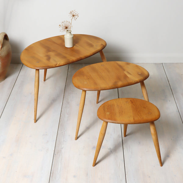 Ercol Blonde Pebble Nest of Tables 1610e