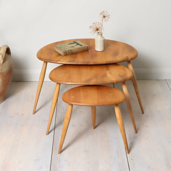 Ercol Blonde Pebble Nest of Tables 1610e