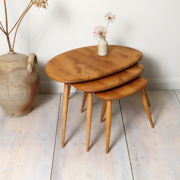 Ercol Blonde Pebble Nest of Tables 1610e