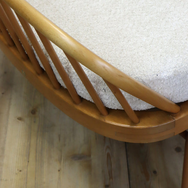 Vintage Ercol Model 355 Boucle Studio Couch Day Bed Sofa 0108h