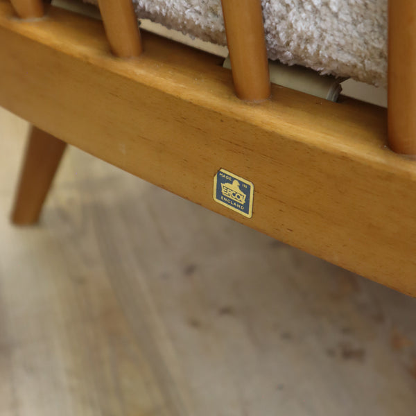 Vintage Ercol Model 355 Boucle Studio Couch Day Bed Sofa 0108h
