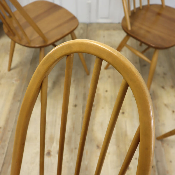 Set of Four Vintage Ercol Windsor 365 Quaker Chairs 1801j