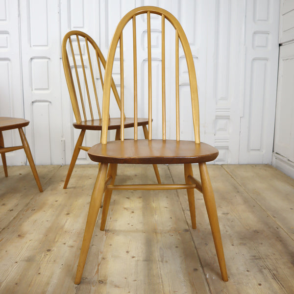 Set of Four Vintage Ercol Windsor 365 Quaker Chairs 1801j
