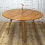 Vintage Ercol Model 383 Drop Leaf Oval Dining Table 2609a
