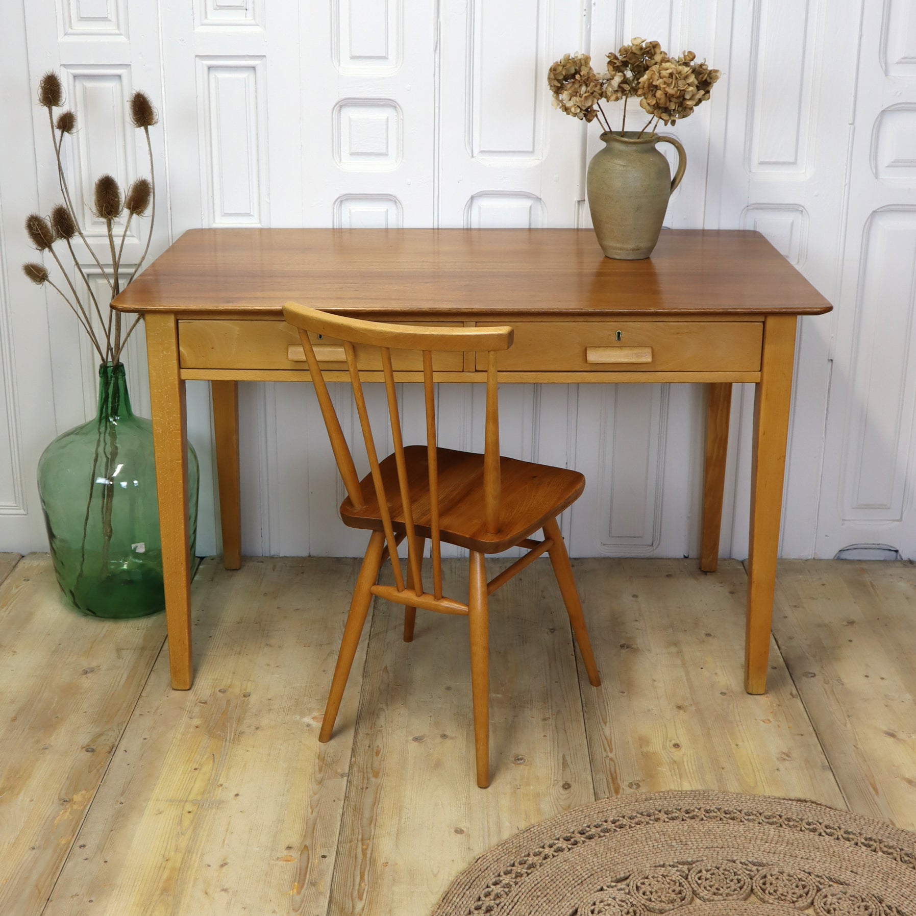 Mid Century Rustic School Desk 0106a – Mustard Vintage