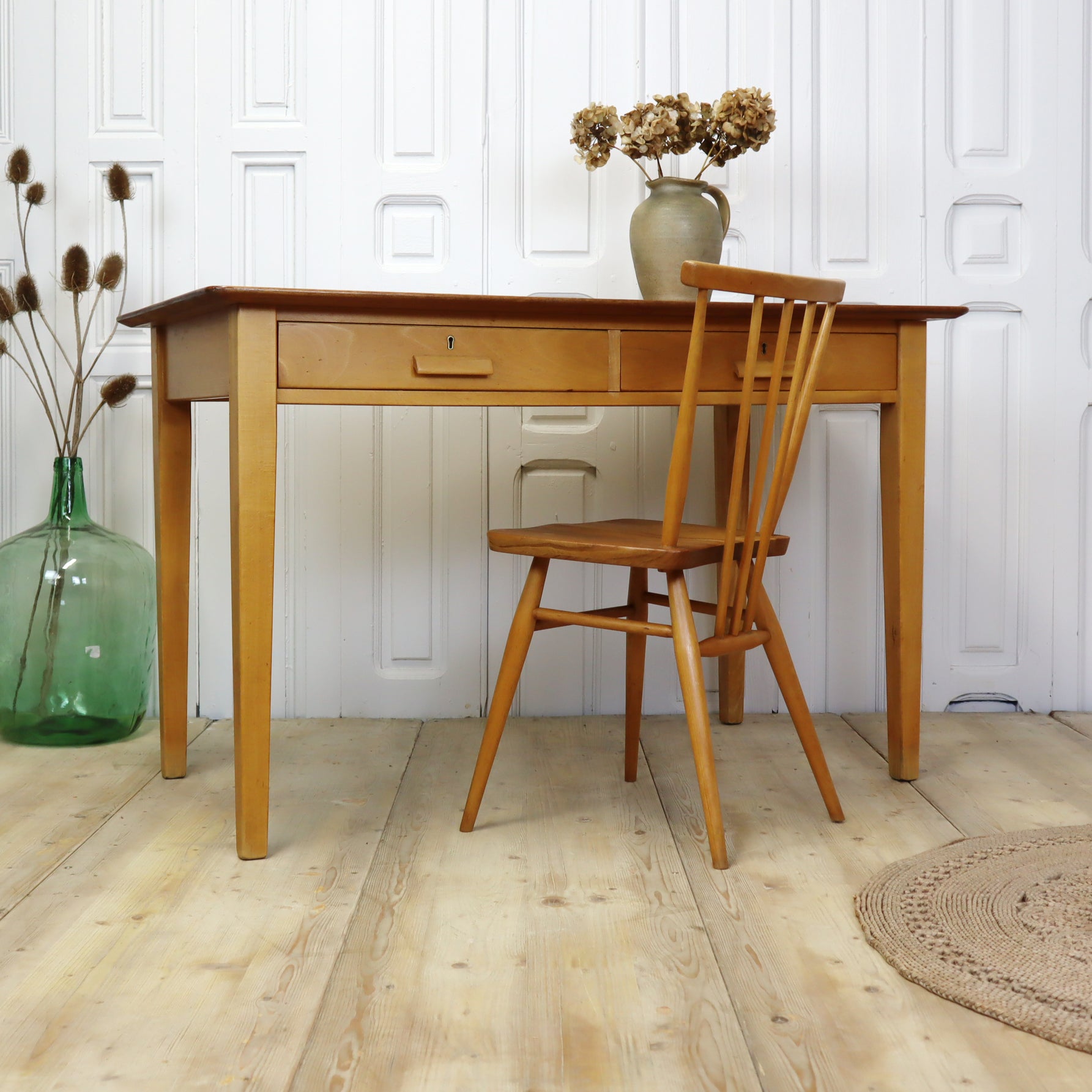Mid Century Rustic School Desk 0106a – Mustard Vintage