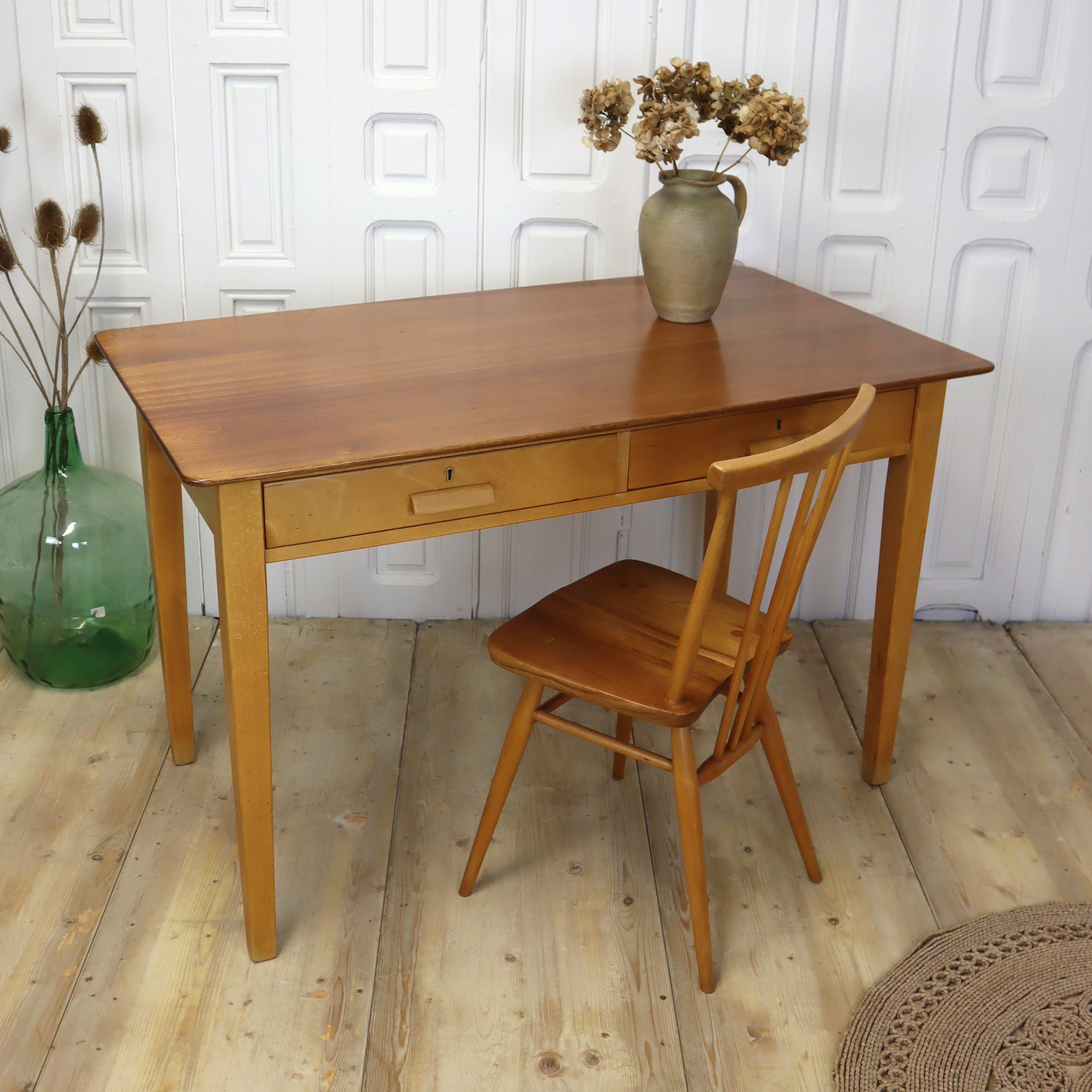 Mid Century Rustic School Desk 0106a – Mustard Vintage