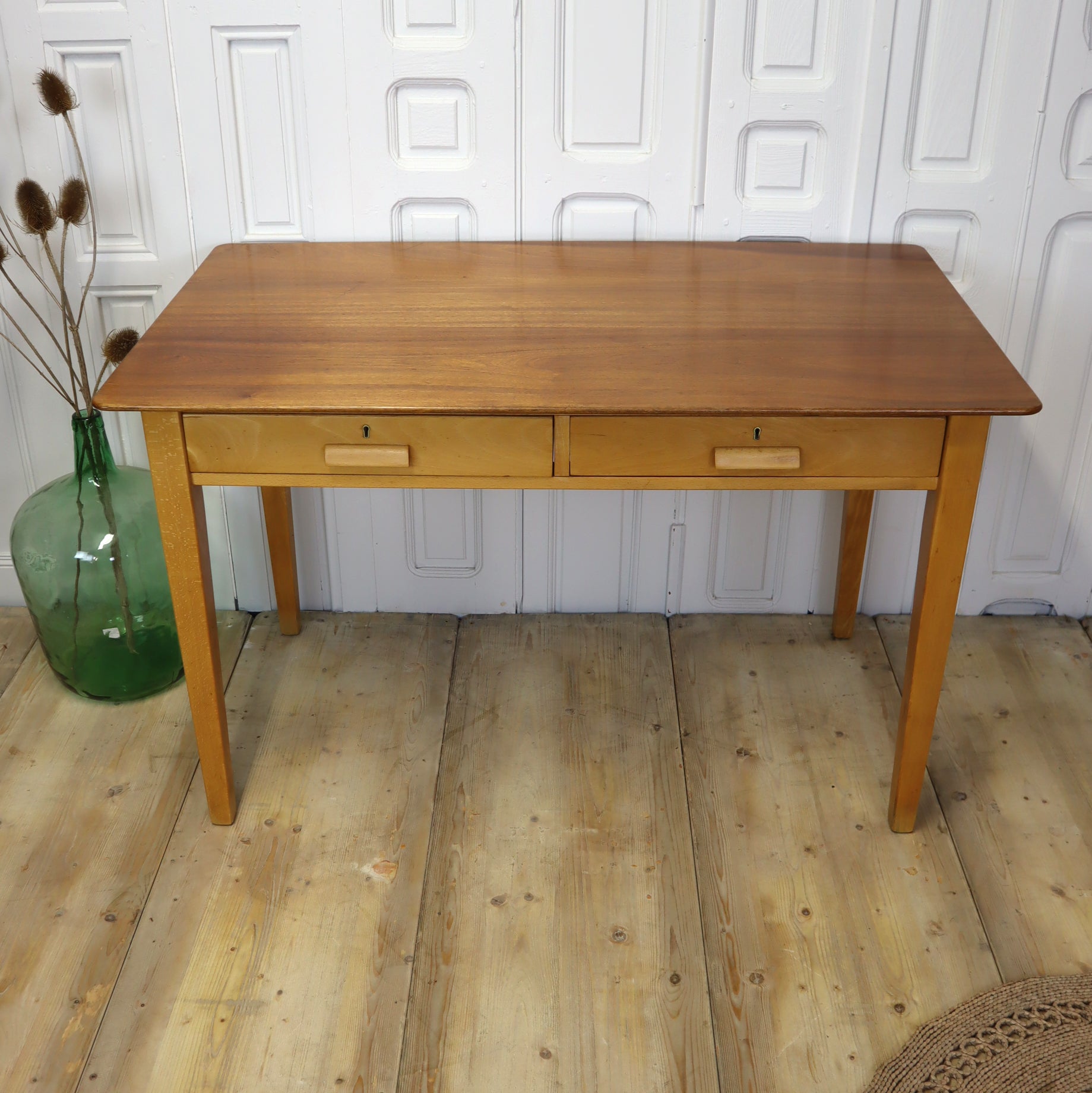 Mid Century Rustic School Desk 0106a – Mustard Vintage