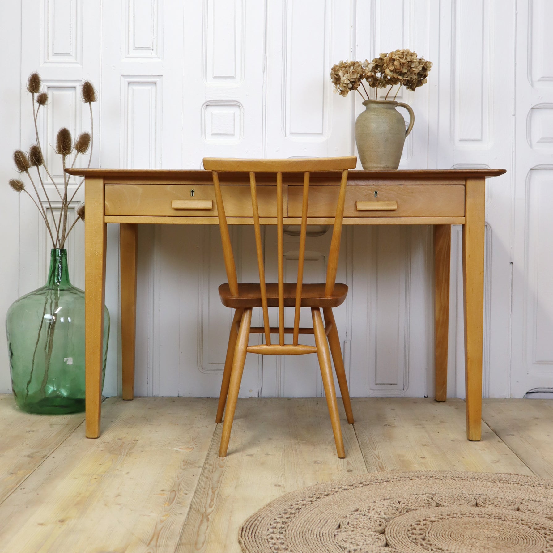 Mid Century Rustic School Desk 0106a – Mustard Vintage