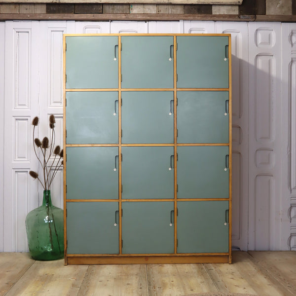Vintage Esavian School Wooden Lockers Record Storage 2109f