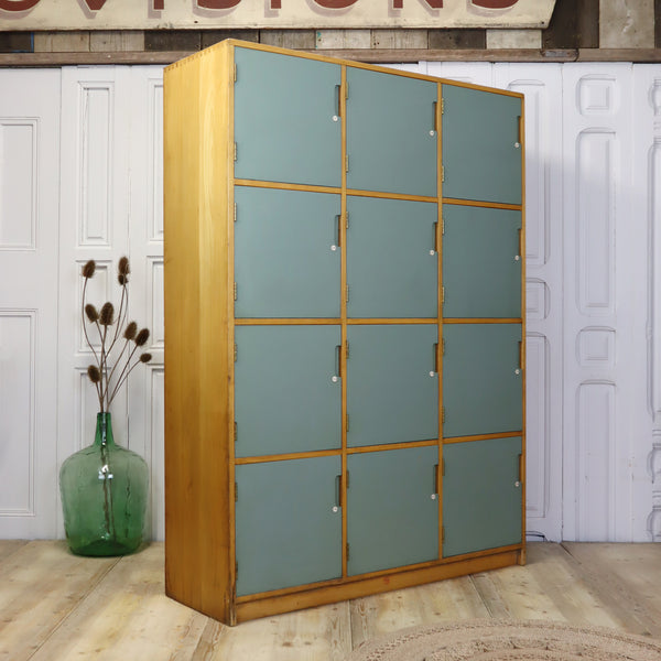 Vintage Esavian School Wooden Lockers Record Storage 2109f