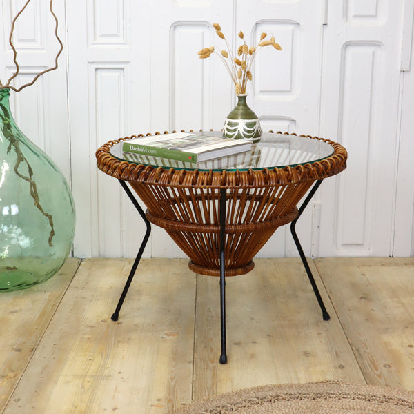 vintage_franco_albini_rattan_cane_tripod_coffee_table