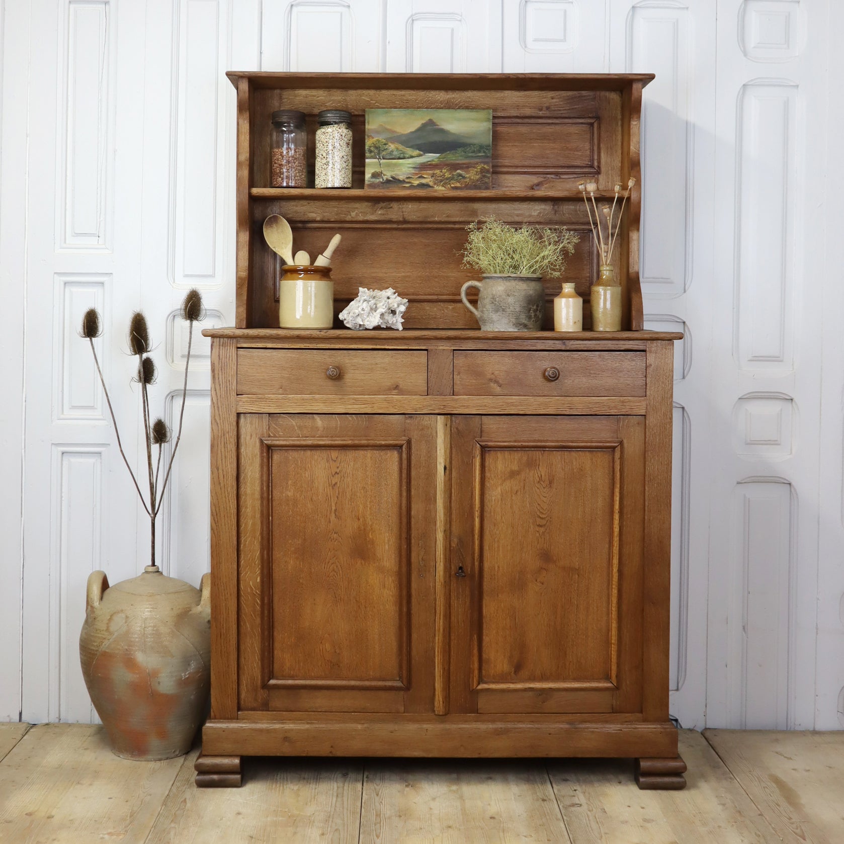 green emerald velvet dress Large Antique Pine English Kitchen Dresser c. 1890