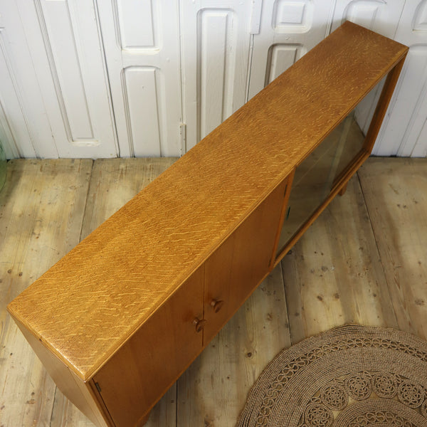 vintage_meredew_oak_display_cabinet_sideboard
