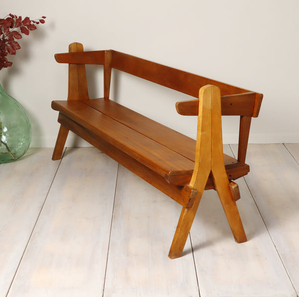vintage_mid_century_church_pew_bench_seating