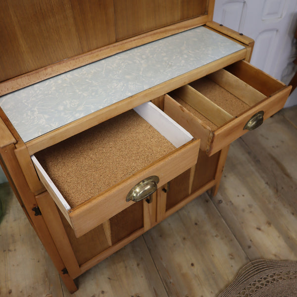Vintage Oak Freestanding Kitchen Larder Cabinet 0404k