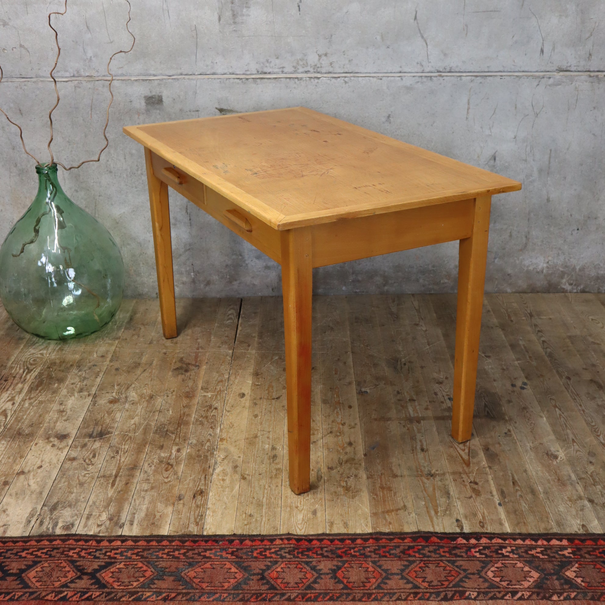Mid Century Rustic Beech School Desk - 1708d – Mustard Vintage