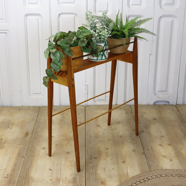 vintage_mid_century_wooden_plant_stand_display