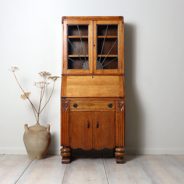 vintage_oak_bureau_bookcase_art_deco