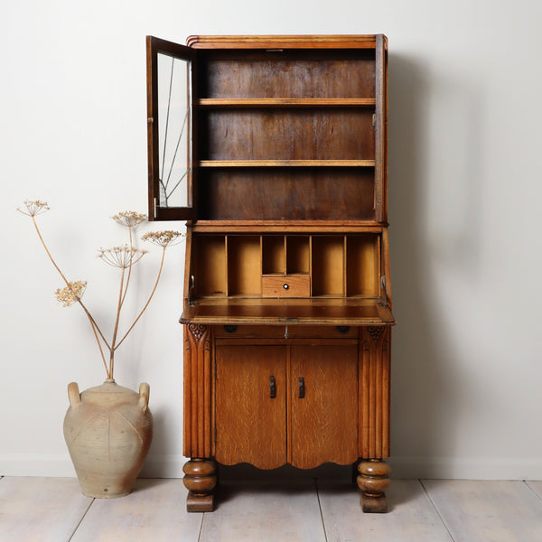 vintage_oak_bureau_bookcase_art_deco