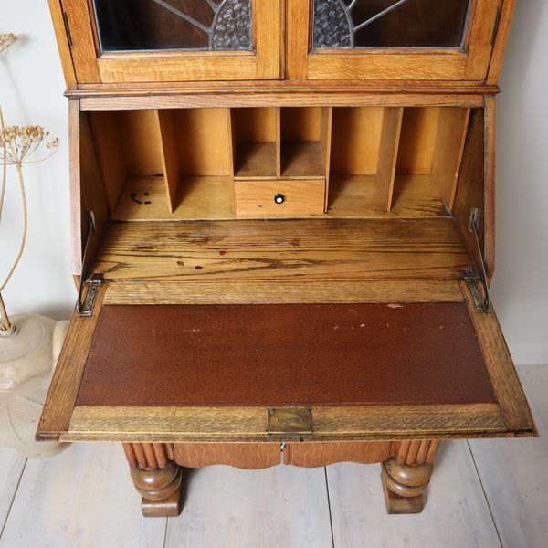 vintage_oak_bureau_bookcase_art_deco