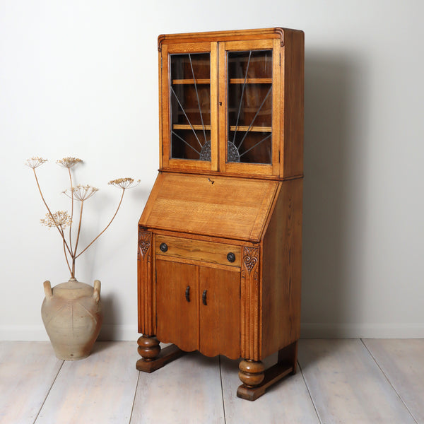 Vintage Oak Bureau Bookcase 2310a
