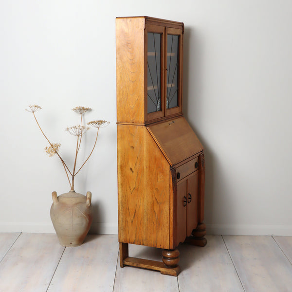 vintage_oak_bureau_bookcase_art_deco
