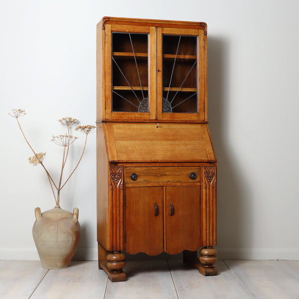 vintage_oak_bureau_bookcase_art_deco