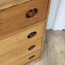 Vintage Oak Rustic Chest of Drawers Tallboy 2205d