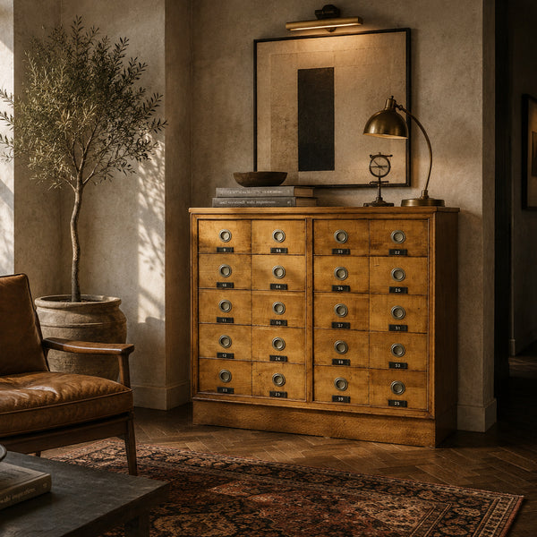 vintage_oak_french_apothecary_drawers_cabinet