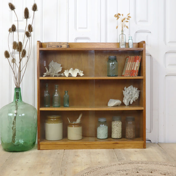vintage_oak_glazed_bookcase_display_cabinet