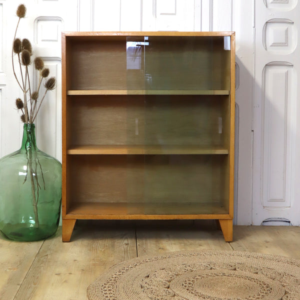 Vintage Oak Glazed Display Cabinet 1005d