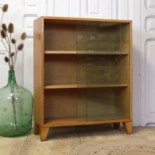 Vintage Oak Glazed Display Cabinet 1005d